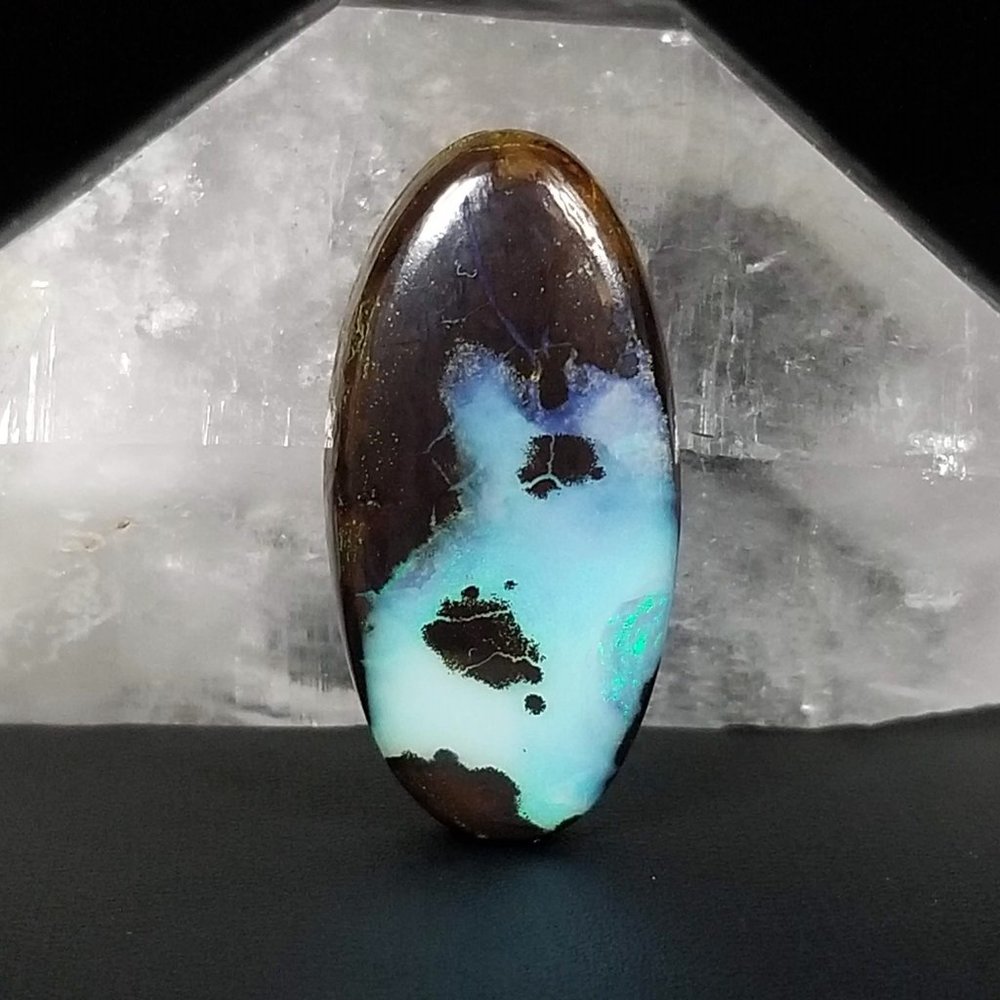 ***SOLD***Australian Boulder Opal Cab * 29.50 x 14.63 x 5.67mm - Picture 9 of 12